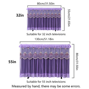 Κάλυμμα τηλεόρασης ευρωπαϊκού στυλ για σκόνη μινιμαλιστικό κέντημα δαντέλας Κάλυμμα τηλεόρασης Αφαιρέστε το προστατευτικό κάλυμμα τηλεόρασης οικιακού σαλονιού
