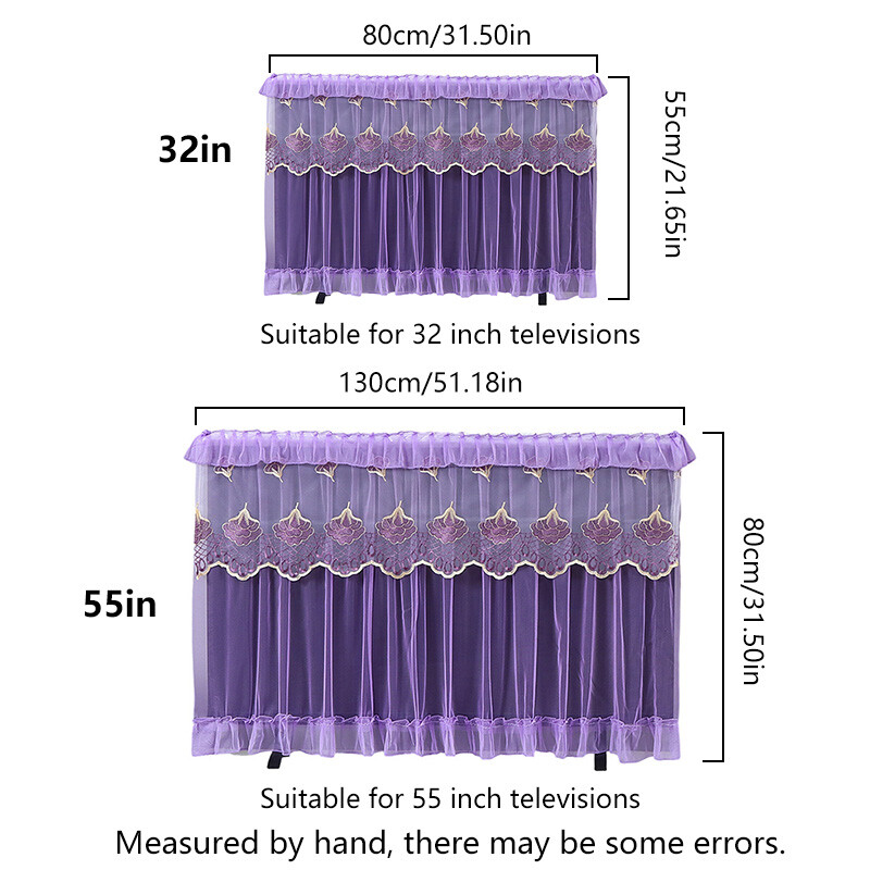 Europietiško stiliaus televizoriaus apsauginis dangtelis nuo dulkių Minimalistinis nėrinių siuvinėjimas televizoriaus dangtelis Nuimkite buitinės svetainės apsauginį televizoriaus dangtelį