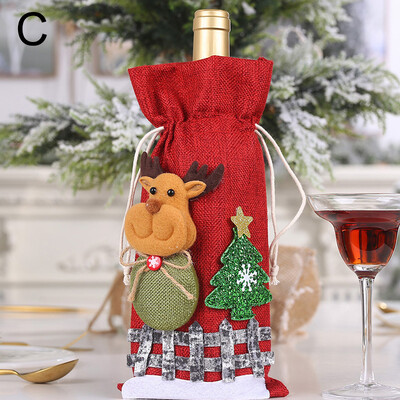 Χριστουγεννιάτικο κάλυμμα μπουκαλιού κρασιού Καλά Χριστούγεννα διακόσμηση για το σπίτι Χριστουγεννιάτικη διακόσμηση τραπεζιού χιονάνθρωπος Χριστουγεννιάτικο δώρο Καλή χρονιά Navidad