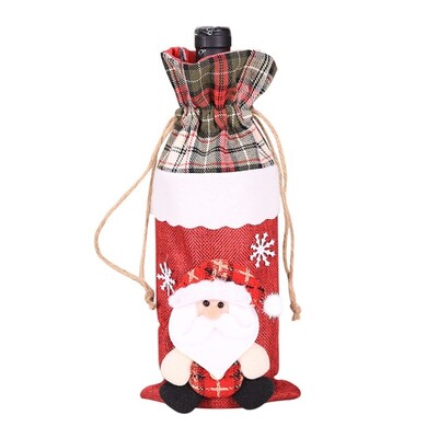 Χριστουγεννιάτικα στολίδια για το σπίτι Navidad Κάλυμμα τσάντας μπουκαλιού κρασιού Santaclaus Snowen Διακοσμητικά για Χριστουγεννιάτικο πάρτι