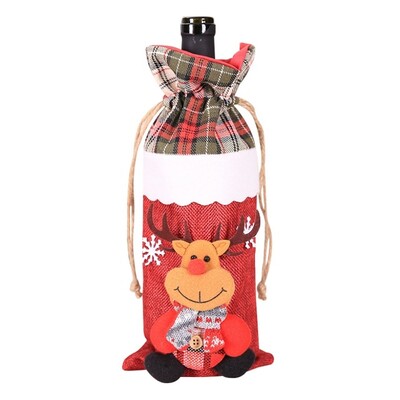 Χριστουγεννιάτικα στολίδια για το σπίτι Navidad Κάλυμμα τσάντας μπουκαλιού κρασιού Santaclaus Snowen Διακοσμητικά για Χριστουγεννιάτικο πάρτι