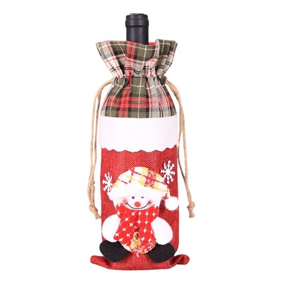 Χριστουγεννιάτικα στολίδια για το σπίτι Navidad Κάλυμμα τσάντας μπουκαλιού κρασιού Santaclaus Snowen Διακοσμητικά για Χριστουγεννιάτικο πάρτι