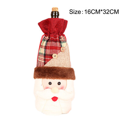 Χριστουγεννιάτικα στολίδια για το σπίτι Navidad Κάλυμμα τσάντας μπουκαλιού κρασιού Santaclaus Snowen Διακοσμητικά για Χριστουγεννιάτικο πάρτι