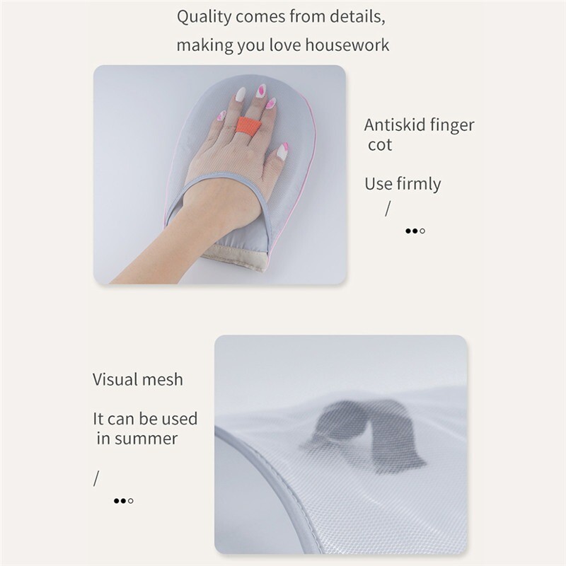 Rankinis mini lyginimo padėklas, rankovė lyginimo lentos laikiklis, pirštinė, atspari karščiui drabužiams.