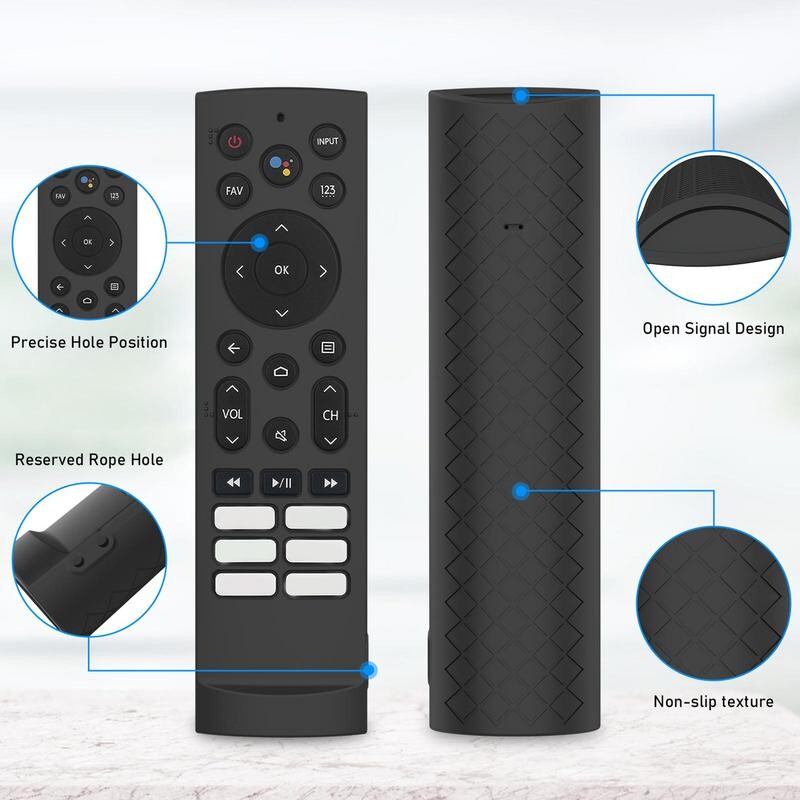 Προστατευτική θήκη σιλικόνης για Hisense Voice Remote ERF3F80H ZDB1210320 Αντικραδασμικό κάλυμμα με θήκες για τηλεχειριστήριο με κορδόνι για αφαίρεση