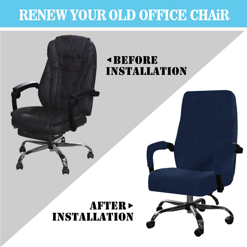 1Σετ Βελούδινο ελαστικό κάλυμμα καρέκλας Παχύ Internet Cafe Cinema πολυθρόνα Θήκη γραφείου Προσωπικό υπολογιστή Περιστρεφόμενο κάλυμμα καθίσματος Αφαιρούμενο