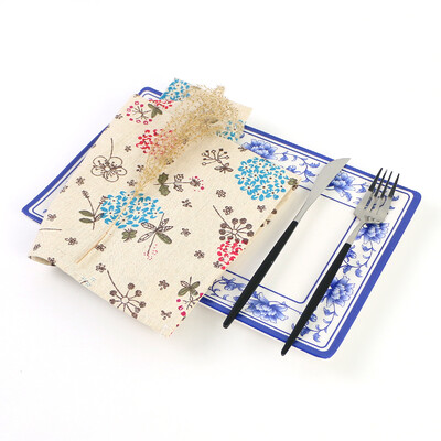 Komplektis 2 värvilist kapoki lilleprintimisega salvrätikut 40x40cm riidest salvrätikud puuvillane kangas materjal õhtusööginõu rätik pulmarestoran