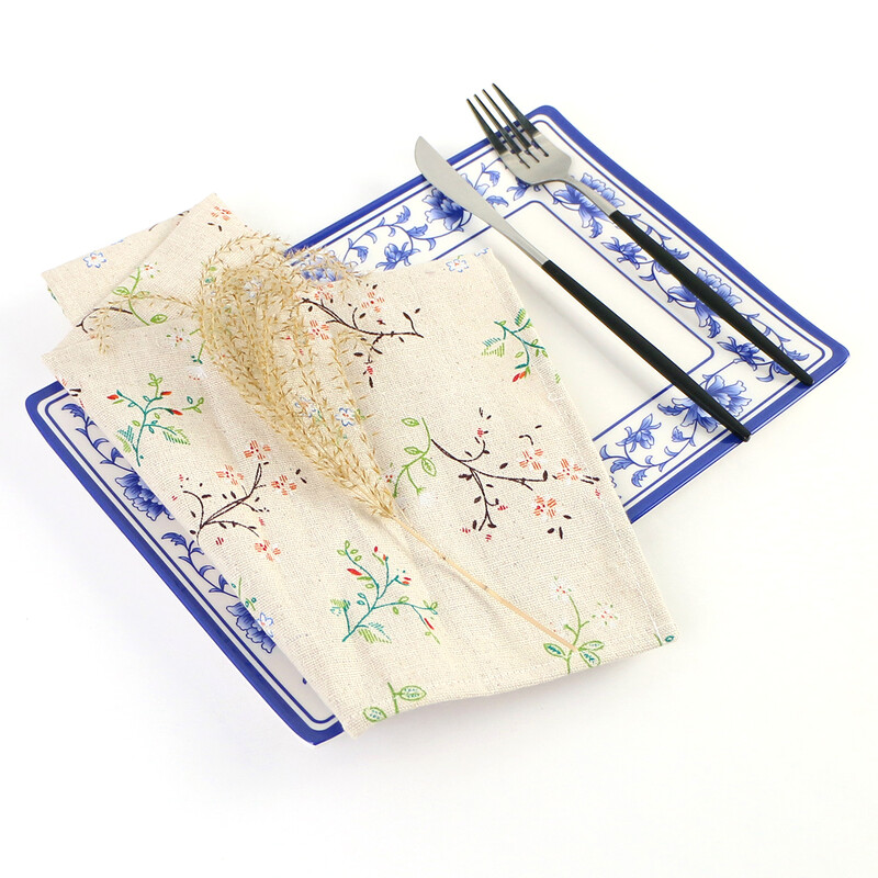 Komplektis 2 värvilist kapoki lilleprintimisega salvrätikut 40x40cm riidest salvrätikud puuvillane kangas materjal õhtusööginõu rätik pulmarestoran