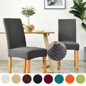 Ζακάρ Κάλυμμα καρέκλας από ύφασμα πυρήνα καλαμποκιού Stretch Μακριά καλύμματα καρέκλας πλάτης Καλύμματα καθισμάτων με πλάτη για γάμο Καρέκλες τραπεζαρίας