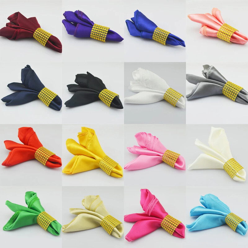 Σατέν τετράγωνο 50cm χαρτοπετσέτες για γενέθλια γάμου Χριστουγεννιάτικη εκδήλωση πάρτι Προμήθειες Μαντήλι Τραπέζι Βραδινό Τσάι υφασμάτινες χαρτοπετσέτες