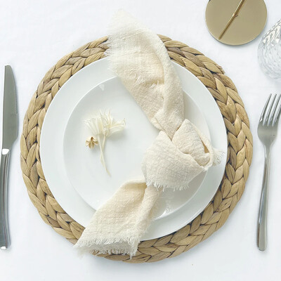 10 τμχ 32x32 εκ. Γάζα γάμου Βαμβακερές χαρτοπετσέτες Επαναχρησιμοποιούμενες πράσινες πετσέτες τσαγιού ρουστίκ ρετρό γρέζες χαρτοπετσέτες για διακόσμηση τραπεζιού πάρτι