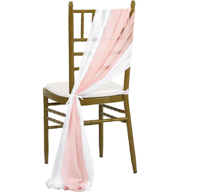 Σετ 2 Φύλλα καρέκλας σιφόν 30x300cm Στολισμός καρέκλας γάμου για εκδήλωση για πάρτι Δείπνο Baby Shower Τελετή Καρέκλες Διαδρόμου Διακοσμητικά