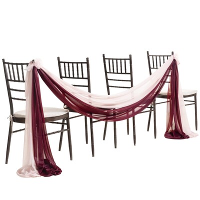 Σετ 2 Φύλλα καρέκλας σιφόν 30x300cm Στολισμός καρέκλας γάμου για εκδήλωση για πάρτι Δείπνο Baby Shower Τελετή Καρέκλες Διαδρόμου Διακοσμητικά