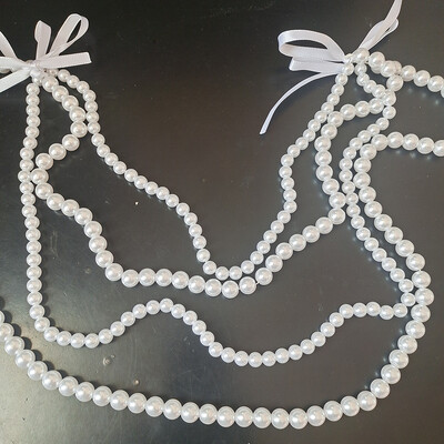 1σετ απομίμηση μαργαριταρένιας γιρλάντας για διακόσμηση καρέκλας Chiavari Καπάκι καρέκλας φύλλου καρέκλας Chiavari