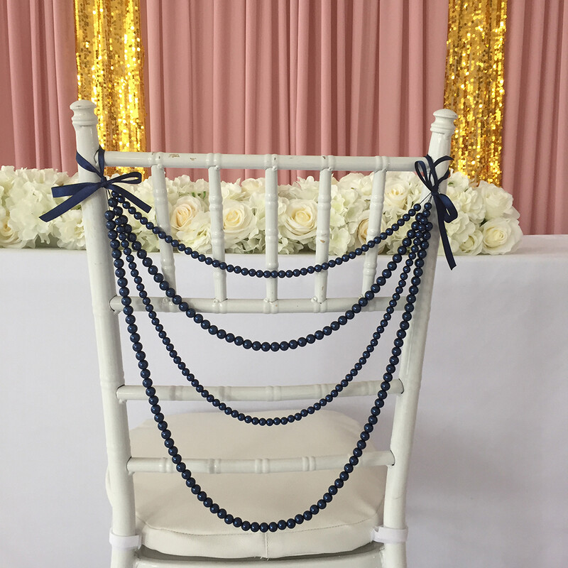 1σετ απομίμηση μαργαριταρένιας γιρλάντας για διακόσμηση καρέκλας Chiavari Καπάκι καρέκλας φύλλου καρέκλας Chiavari