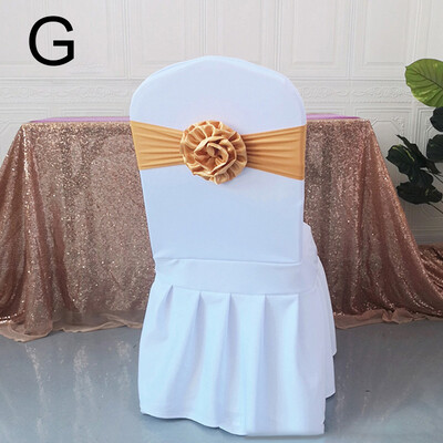 Νέα ελαστική καρέκλα λουλουδιών λουλούδια ζώνη κορδέλας καρέκλας Φύλλα κάλυμμα Γαμήλιο πάρτι Δείπνο εκδήλωση Καρέκλα Bowknot Hotel Διακόσμηση