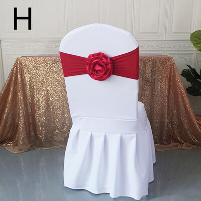 Νέα ελαστική καρέκλα λουλουδιών λουλούδια ζώνη κορδέλας καρέκλας Φύλλα κάλυμμα Γαμήλιο πάρτι Δείπνο εκδήλωση Καρέκλα Bowknot Hotel Διακόσμηση