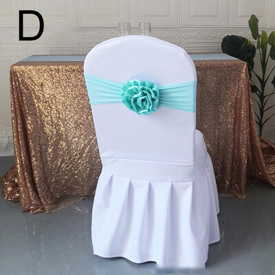 Νέα ελαστική καρέκλα λουλουδιών λουλούδια ζώνη κορδέλας καρέκλας Φύλλα κάλυμμα Γαμήλιο πάρτι Δείπνο εκδήλωση Καρέκλα Bowknot Hotel Διακόσμηση