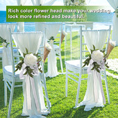 Πίσω καρέκλα γάμου Flower Chic Κορδέλα Προσομοίωση Γάμου Γιορτή Λουλούδια Διακόσμηση Καρέκλας Διαδρόμου Πανί Διακοσμητικά Προμήθειες