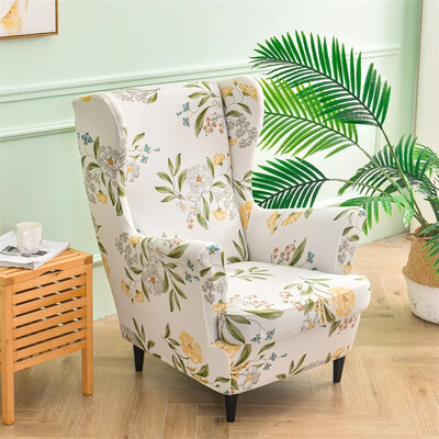 Floral εμπριμέ κάλυμμα καρέκλας φτερού Stretch Spandex καλύμματα πολυθρόνας Nordic αφαιρούμενα καλύμματα καναπέ χαλάρωσης με καλύμματα μαξιλαριών καθισμάτων