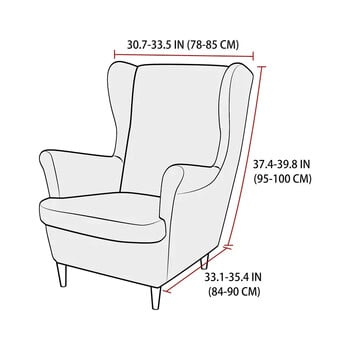 Калъфка за стол от поларен флис Разтегателна калъфка за диван Wingback Еластична калъфка за фотьойл от спандекс с калъфка за възглавница Протектор за мебели