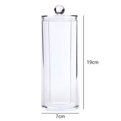 Ακρυλικό διαφανές βαμβακερό μάκτρο αποθήκευσης κουτί μακιγιάζ Organizer αποθήκευσης κουτί βαμβακερή μπατονέτα Καλλυντικό κουτί Μπάνιο Υπνοδωμάτιο Αποθήκευση