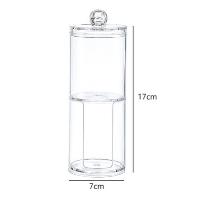 Ακρυλικό διαφανές βαμβακερό μάκτρο αποθήκευσης κουτί μακιγιάζ Organizer αποθήκευσης κουτί βαμβακερή μπατονέτα Καλλυντικό κουτί Μπάνιο Υπνοδωμάτιο Αποθήκευση