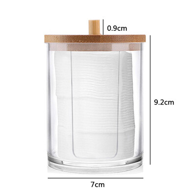 Ακρυλικό διαφανές βαμβακερό μάκτρο αποθήκευσης κουτί μακιγιάζ Organizer αποθήκευσης κουτί βαμβακερή μπατονέτα Καλλυντικό κουτί Μπάνιο Υπνοδωμάτιο Αποθήκευση