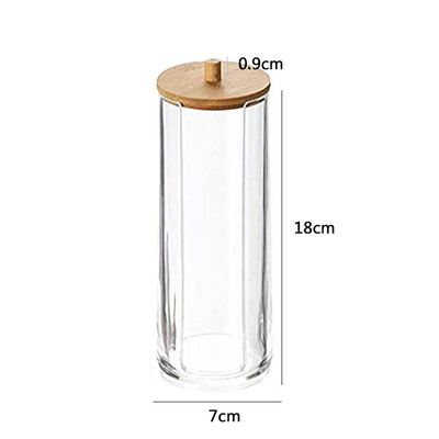 Ακρυλικό διαφανές βαμβακερό μάκτρο αποθήκευσης κουτί μακιγιάζ Organizer αποθήκευσης κουτί βαμβακερή μπατονέτα Καλλυντικό κουτί Μπάνιο Υπνοδωμάτιο Αποθήκευση