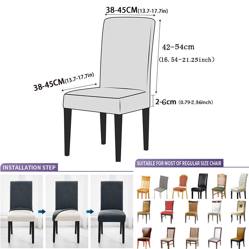 Αδιάβροχο ελαστικό κάλυμμα καρέκλας με πλάτη Καλύμματα καρέκλας τραπεζαρίας Ζακάρ Καλύμματα για καρέκλες κουζίνας Γάμος Ξενοδοχείο Συμπόσιο
