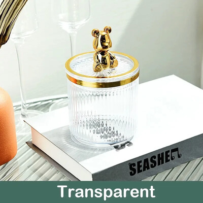 Armas karu vatipadjahoidja Puuvillase tampooni varda hoiukarp Kosmeetika Ehted Vannituba Qtip Meigikonteiner Huulepulga Korralduskarp