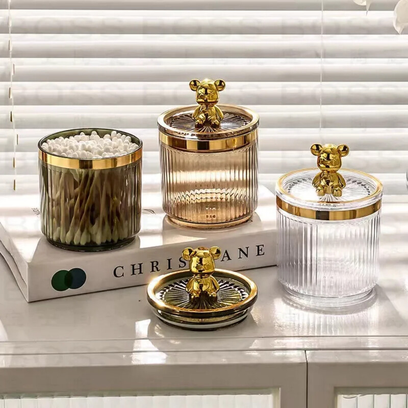 Armas karu vatipadjahoidja Puuvillase tampooni varda hoiukarp Kosmeetika Ehted Vannituba Qtip Meigikonteiner Huulepulga Korralduskarp