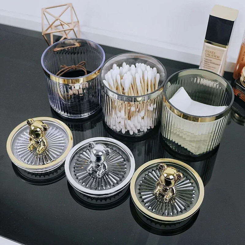 Armas karu vatipadjahoidja Puuvillase tampooni varda hoiukarp Kosmeetika Ehted Vannituba Qtip Meigikonteiner Huulepulga Korralduskarp