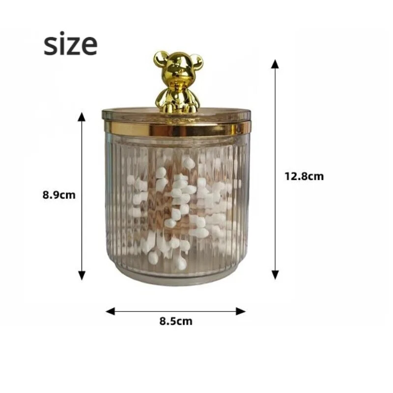 Armas karu vatipadjahoidja Puuvillase tampooni varda hoiukarp Kosmeetika Ehted Vannituba Qtip Meigikonteiner Huulepulga Korralduskarp