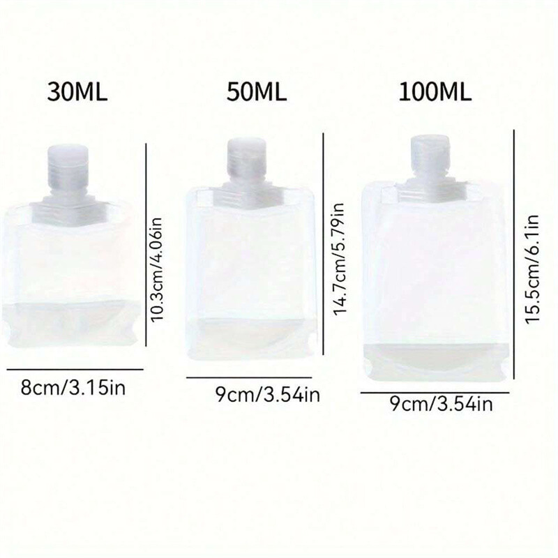 3/5/10 бр. Преносими торби за опаковане на течни козметични средства за пътуване Дозатор за лосиони Резервоар за козметичен шампоан за многократно пълнене 30/50/100 ml