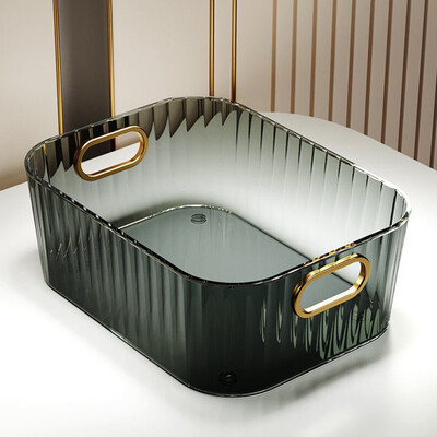 Stačiakampis darbastalio kosmetikos laikymo stalčius Sukraunama laikymo dėžė akrilo stovas Įvairios užkandžių makiažo laikymo krepšelio tvarkyklė