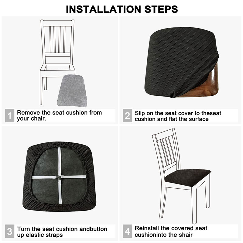 Αδιάβροχη καρό υφασμάτινη θήκη 4 τύπου Ελαστικά καλύμματα καρέκλας κουζίνας Καλύμματα καθισμάτων καρέκλας για τραπεζαρία σπιτιού