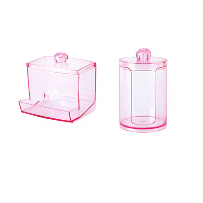 Qtip Hoidja jaotur vatipadjadega Purk Virnastatav Vannitoalett Akrüül Organisaator Hoiukast Vatipall Vatipulk