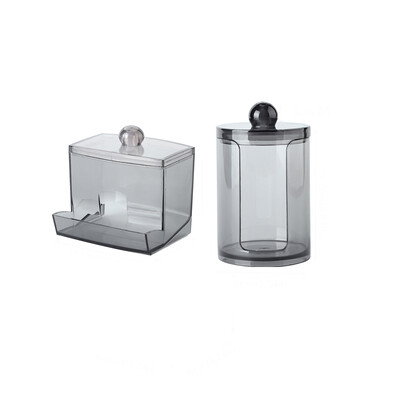 Qtip Hoidja jaotur vatipadjadega Purk Virnastatav Vannitoalett Akrüül Organisaator Hoiukast Vatipall Vatipulk