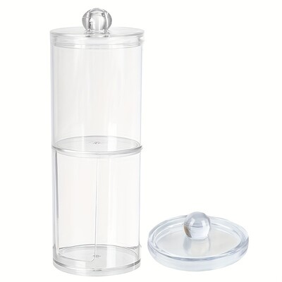 Qtip Hoidja jaotur vatipadjadega Purk Virnastatav Vannitoalett Akrüül Organisaator Hoiukast Vatipall Vatipulk