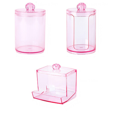 Qtip Hoidja jaotur vatipadjadega Purk Virnastatav Vannitoalett Akrüül Organisaator Hoiukast Vatipall Vatipulk