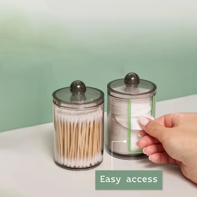 Qtip Hoidja jaotur vatipadjadega Purk Virnastatav Vannitoalett Akrüül Organisaator Hoiukast Vatipall Vatipulk