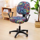 2 vnt. / rinkinys Stretch Printed biuro kompiuterio kėdžių užvalkalai Nuimamas plaunamas kėdės užvalkalas (sėdynės užvalkalas + atlošo užvalkalas)