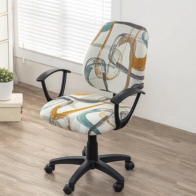 2 vnt. / rinkinys Stretch Printed biuro kompiuterio kėdžių užvalkalai Nuimamas plaunamas kėdės užvalkalas (sėdynės užvalkalas + atlošo užvalkalas)