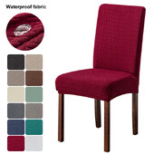 Αδιάβροχο ελαστικό κάλυμμα καρέκλας τραπεζαρίας Stretch Seat Slipcover Jacquard Spandex Protector Case for Kitchen Home Hotel Banquet