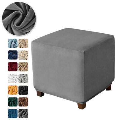 Βελούδινο κάλυμμα οθωμανικό ελαστικό τετράγωνο ορθογώνιο κάλυμμα υποπόδιου All-inclusive μασίφ μασίφ σκαμπό ποδιών καναπέ Καλύμματα για σαλόνι