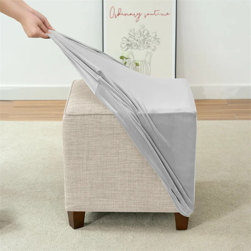 Βελούδινο κάλυμμα οθωμανικό ελαστικό τετράγωνο ορθογώνιο κάλυμμα υποπόδιου All-inclusive μασίφ μασίφ σκαμπό ποδιών καναπέ Καλύμματα για σαλόνι