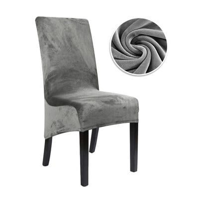 1/2/4/6 bucăți Huse pentru scaune din țesătură din catifea reală, dimensiunea XL, dimensiune mare, cu spate lung, în stil european, huse pentru scaune pentru restaurant, hotel