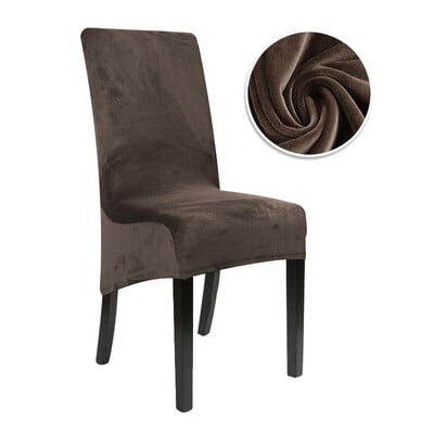 1/2/4/6 bucăți Huse pentru scaune din țesătură din catifea reală, dimensiunea XL, dimensiune mare, cu spate lung, în stil european, huse pentru scaune pentru restaurant, hotel
