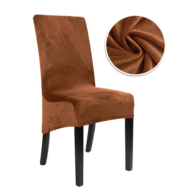 1/2/4/6 bucăți Huse pentru scaune din țesătură din catifea reală, dimensiunea XL, dimensiune mare, cu spate lung, în stil european, huse pentru scaune pentru restaurant, hotel